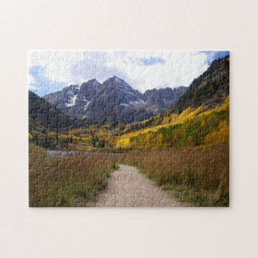 De herfst van de Maroon Bells Colorado Puzzle Legpuzzel (Horizontaal)