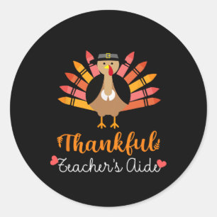 De Herfst van de Thanksgiving van de docent, bedan Ronde Sticker