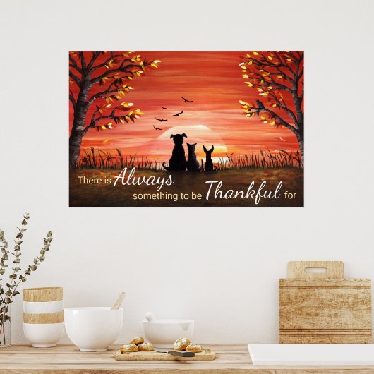 De herfst van de Zonnetijd altijd Thankful Poster (Keuken)