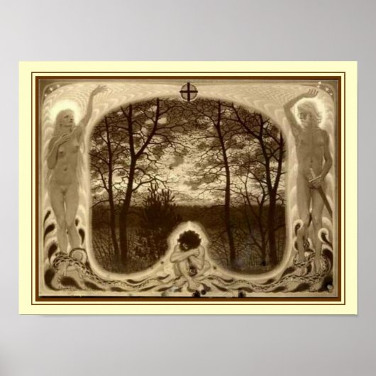 "De Herfst" van Fidus Art Nouveau 12 x 16 Poster (Voorkant)