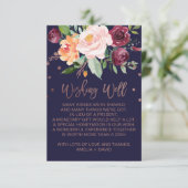 De herfst van Floral Roos Gold Wedding Goed Informatiekaartje (Staand voorkant)