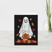 De herfst van Ghost met pomkin Halloween Fall lekt Kaart (Voorkant)