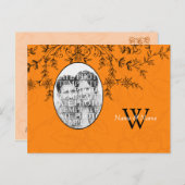 De herfst van het huwelijk bewaart de Datum Sjablo Aankondigingskaart (Voorkant / Achterkant)