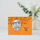 De herfst van het huwelijk bewaart de Datum Sjablo Aankondigingskaart (Staand voorkant)