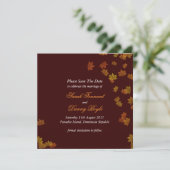De herfst van het lederen van Maple Wedding sparen Save The Date (Staand voorkant)