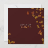 De herfst van het lederen van Maple Wedding sparen Save The Date (Achterkant)