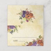 De herfst van het Paarse  Floral Burnt Oranje Yell Plaatskaartje (Buitenkant ongevouwen)