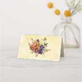 De herfst van het Paarse  Floral Burnt Oranje Yell Plaatskaartje (Achterkant)