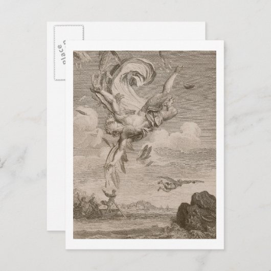 De Herfst van Icarus, 1731 (graving) Briefkaart (Voorkant / Achterkant)