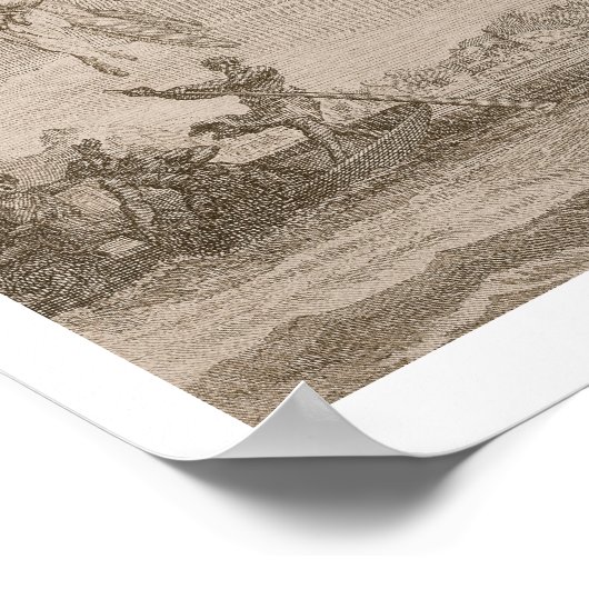 De Herfst van Icarus, 1731 (graving) Poster (Hoek)