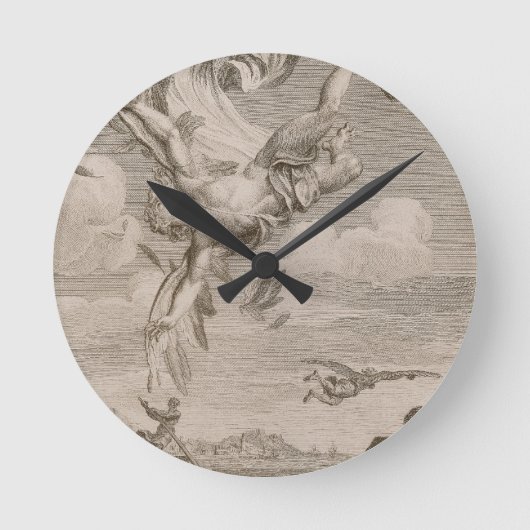 De Herfst van Icarus, 1731 (graving) Ronde Klok (Voorkant)