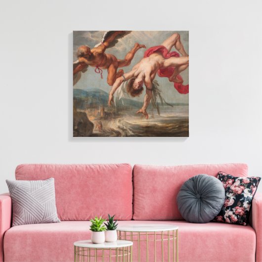 De Herfst van Icarus (door Jacob Peter Gowy) Canvas Afdruk (Insitu (Woonkamer))