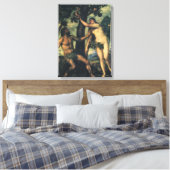De Herfst van Man; Adam en Eva van Titiaan Canvas Afdruk (Insitu (Slaapkamer))