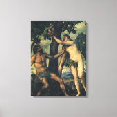 De Herfst van Man; Adam en Eva van Titiaan Canvas Afdruk (Voorkant)