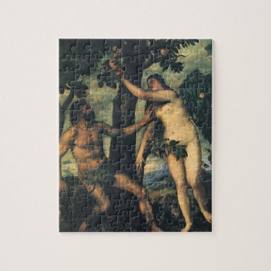 De Herfst van Man; Adam en Eva van Titiaan Legpuzzel (Verticaal)