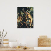 De Herfst van Man; Adam en Eva van Titiaan Poster (Keuken)