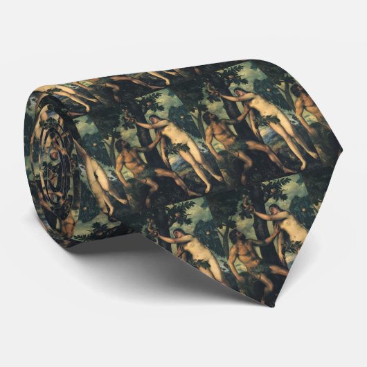 De Herfst van Man; Adam en Eva van Titiaan Stropdas (Opgerold)