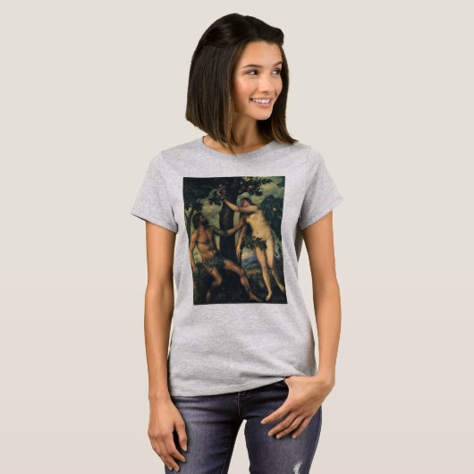 De Herfst van Man; Adam en Eva van Titiaan T-shirt (Voorkant volledig)