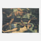 De Herfst van Man; Adam en Eva van Titiaan Theedoek (Horizontaal)