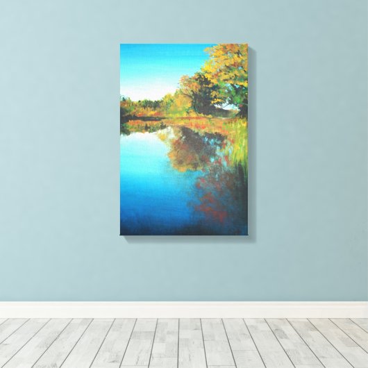 De Herfst van Michigan Canvas Afdruk (Insitu (Houten vloer))