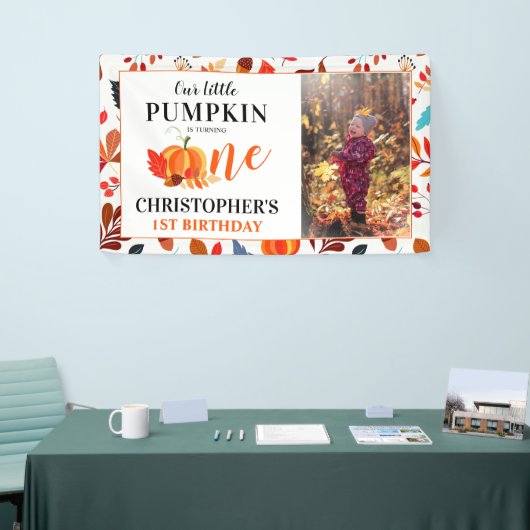 De herfst van onze kleine pompoen, foto van de eer spandoek (Beurs)