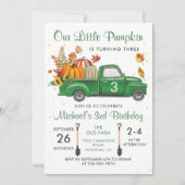 De herfst van Pumpkin laat de groene Herfst van de Kaart (Voorkant)