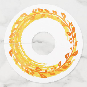 De herfst van Swirl schetst de kleuren van de valk Wijnglaslabel