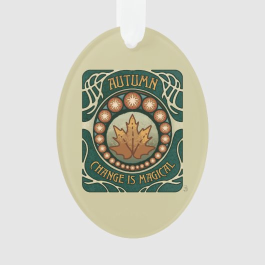 De herfst, Verandering is Magische  Stijl Acryl Ornament (voorkant)