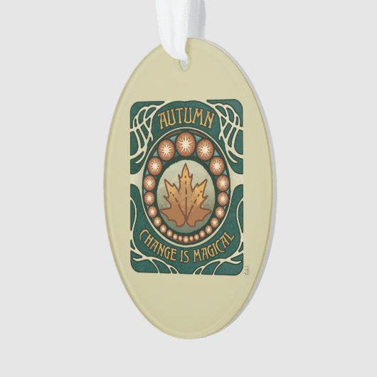 De herfst, Verandering is Magische  Stijl Acryl Ornament (voorkant)