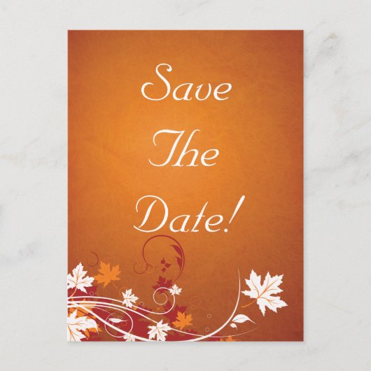 De herfst verlaat Abstracte bruiloft sparen de Dat Aankondigingskaart (Voorkant)