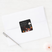 De herfst verlaat Abstracte bruiloft sparen de Dat Vierkante Sticker (Envelop)