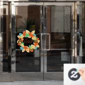 De herfst verlaat het grote venster met de huid raamsticker (Kantoordeur)