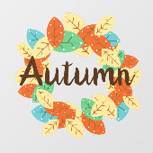 De herfst verlaat het grote venster met de huid raamsticker (Vel)