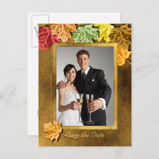 De herfst verlaat sparen het Briefkaart van de Dat (Voorkant / Achterkant)