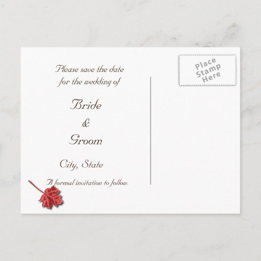 De herfst verlaat sparen het Briefkaart van de Dat (Achterkant)