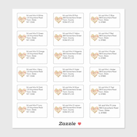 De herfst verliest de Individuele Naam en het Adre Sticker (Vel)