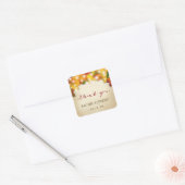 De herfst verliest het Licht van het Koord Dank u  Vierkante Sticker (Envelop)