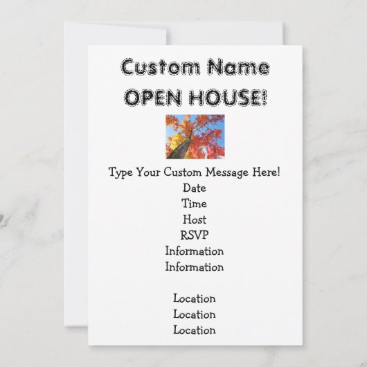 De herfst verliest Uitnodigingen Open House Busine (Achterkant)