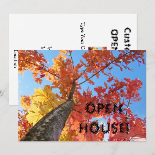 De herfst verliest Uitnodigingen Open House Busine (Voorkant / Achterkant)