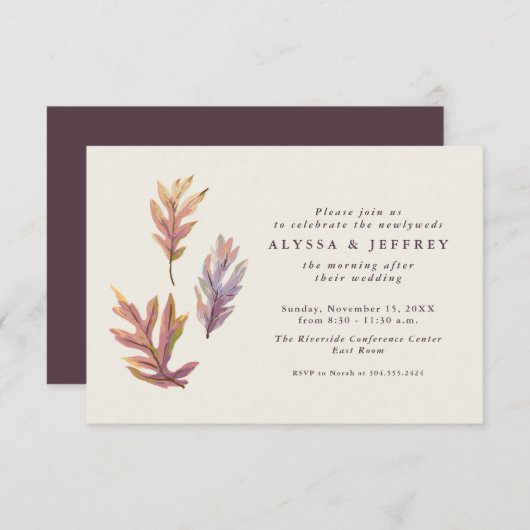 De herfst vertrekt de bruidbrunch-uitnodiging (Voorkant / Achterkant)