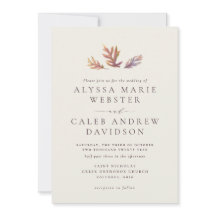 De herfst vertrekt de uitnodiging voor de bruiloft