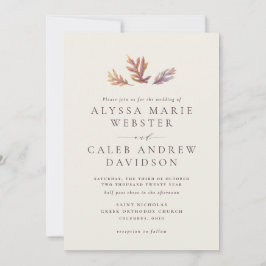 De herfst vertrekt de uitnodiging voor de bruiloft
