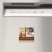 De herfst vertrekt op oude papieren foto's slaat d magneet (Insitu (Vaatwasser))