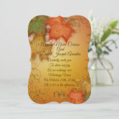 De herfst vertrekt Uitnodiging voor bruiloft (Staand voorkant)