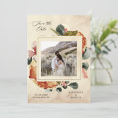 de herfst voelt elegant floral save the date kaart (Staand voorkant)
