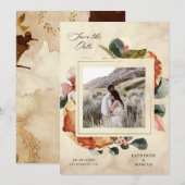 de herfst voelt elegant floral save the date kaart (Voorkant / Achterkant)