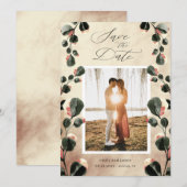 De herfst voelt oktober tonen Foto bewaart de datu Save The Date (Voorkant / Achterkant)