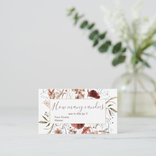 De herfst Wildbloemen raden hoeveel Snoepjes Informatiekaartje (Staand voorkant)