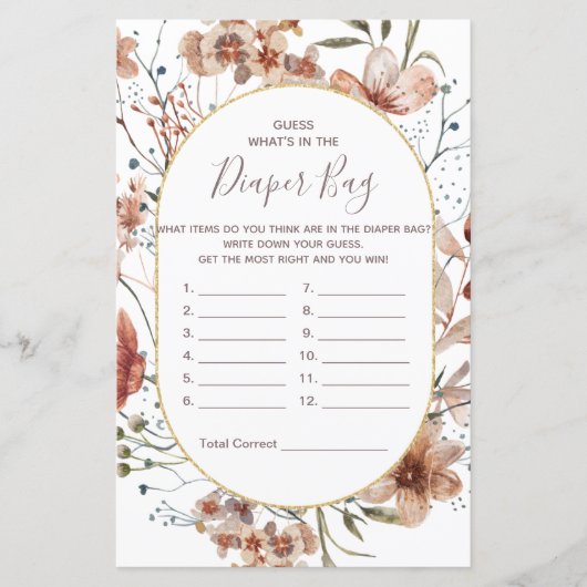 De herfst Wildbloemen raden wat er in de luier zak (Voorkant)