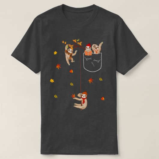 De Herfst Yall Autumn laat Herfst Sloth Pocket T-shirt (Design voorkant)